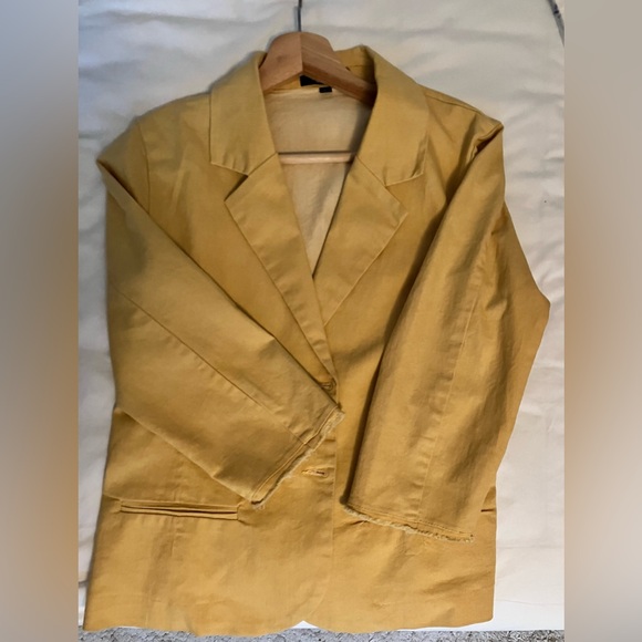 Cropped cotton blazer - Picture 3 of 5